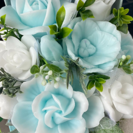 Turquoise en wit - kleurcode: 96