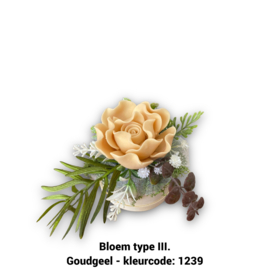 Zeepbloem in kleine houten pot (één bloem)