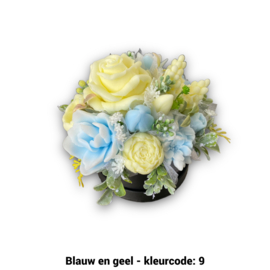 Zeepbloemen in ronde doos