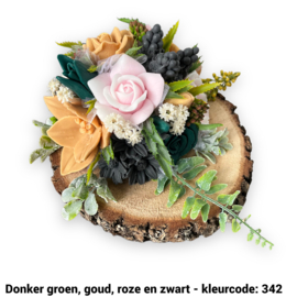 Zeepbloemen op boomschijf (met meer bloemen)