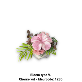 Zeepbloem in kleine houten pot (één bloem)