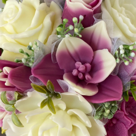 Pastel magenta-pastel geel (donker) en vanille - kleurcode: 78