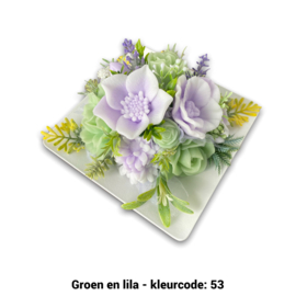 Zeepbloemen op vierkante schaal (met meer bloemen)