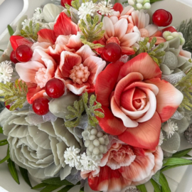 Rood-wit en sage - kleurcode: 851