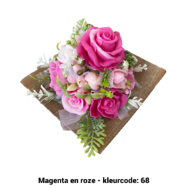 Zeepbloemen op vierkante schaal (met meer bloemen)