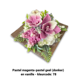 Zeepbloemen op vierkante schaal (met meer bloemen)