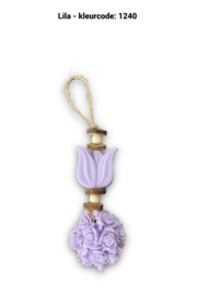 Zeepketting met tulp en rozenbol