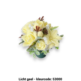 Zeepbloemen in kleine ronde pot