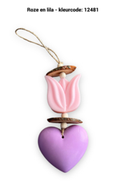 Zeepketting met tulp en grote hart