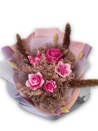 Zeepboeket met 5 st. gemengde zeepbloemen