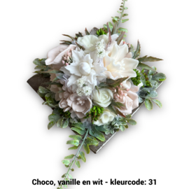 Zeepbloemen op vierkante schaal (met meer bloemen)