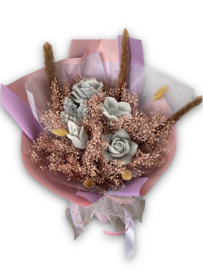 Zeepboeket met 5 st. gemengde zeepbloemen