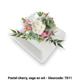 Zeepbloemen op vierkante schaal (met minder bloemen)