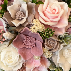 Bruin-wit, pastel cherry, roze en wit - kleurcode: 171