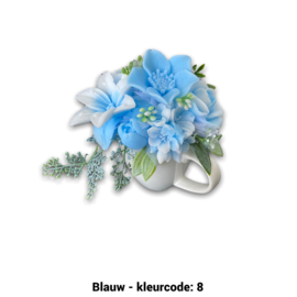 Zeepbloemen in koffiemok