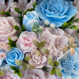 Blauw en pastel roze - kleurcode: 10