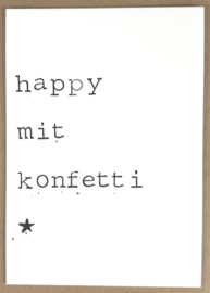 Happy mit konfetti