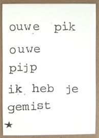 Ouwe pik ouwe pijp ik heb je gemist