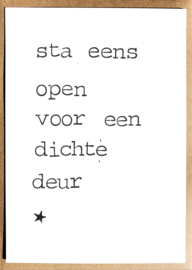 Sta eens open voor een dichte deur