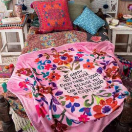 Cozy deken - Be Happy..