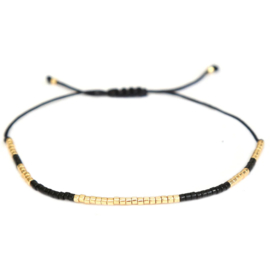Miyuki armband - Black Gold