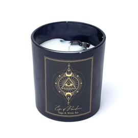 Manifestatiekaars - Eye of Providence - Obsidiaan - Sage & White tea - 120 gr - Song of India