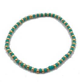 Armbandje Miuyki - Turquoise - 17 cm