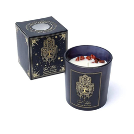 Manifestatiekaars - Good Fortune - Rode Jaspis - Patchouli & Orange - 120 gr - Song of India