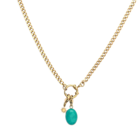 Gouden ketting - Amazoniet en Zon