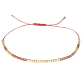 Miyuki armband - Cognac Gold