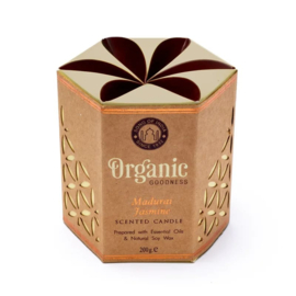 Organic Goodness Soja geurkaars - Jasmijn - 200 g - Geschenkverpakking