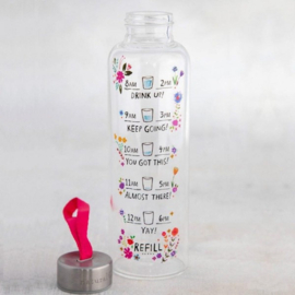 Waterfles - Bloemen - Glas