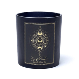 Manifestatiekaars - Eye of Providence - Obsidiaan - Sage & White tea - 120 gr - Song of India