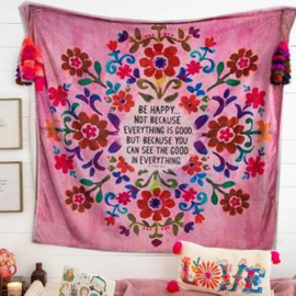 Cozy deken - Be Happy..