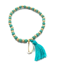 Armbandje Bali Beach - Turquoise - 17 cm