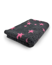 Vetbed Antraciet & Roze sterren