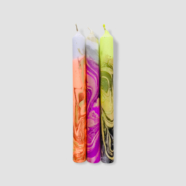 Kaarsen Pink Stories Dip-Dye Marble Mercury set van 3