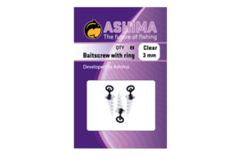 Ashima Baitscrew With 3mm Ring Clear 25pcs
