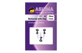 Ashima Baitscrew With 3mm Ring Clear 8pcs