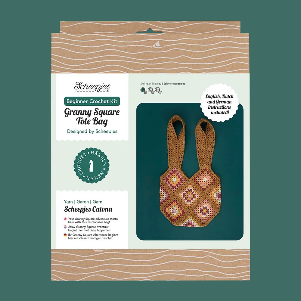 Scheepjes Beginner haakkit Granny Square tas goud