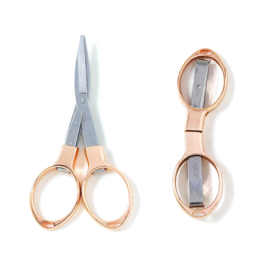 Opvouwbare schaar 9.6 cm rosé goud in handig zakje