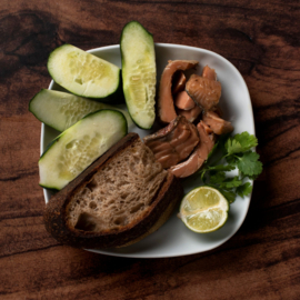 Forelfilet koud gerookt met dille en venkel