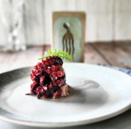 Octopus in olijfolie met knoflook