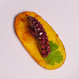 Octopus in olijfolie met knoflook
