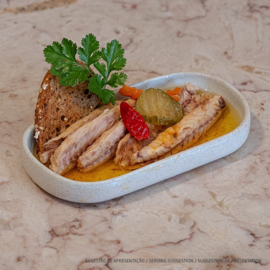 Makreelfilets in pikante olijfolie met augurk