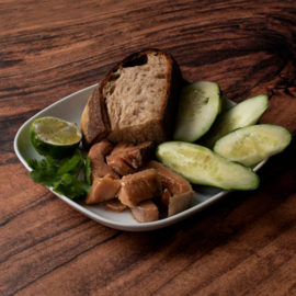 Forelfilet koud gerookt met dille en venkel