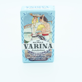 Sardines in peterselie-olie en munt met groene kardemom en roze peper (Varina)