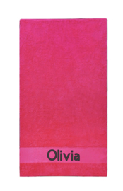 Douchelaken met brede band 15 cm | Fuchsia