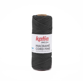 Macrame cord fine 202 antraciet grijs