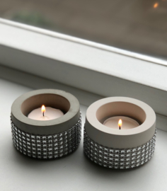 Strass Waxinehouder Zilver